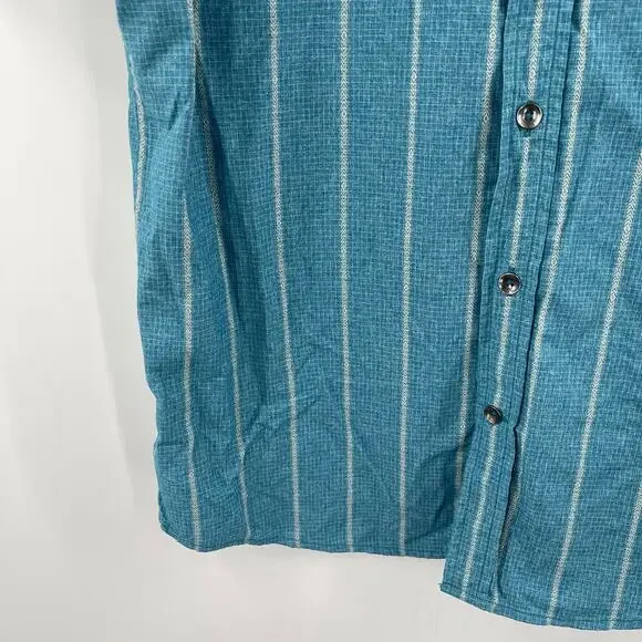 ROYAL ROBBINS Shirt Size Medium Button Down NWT Vista Travel Vacation S/S Blue - Picture 12 of 15